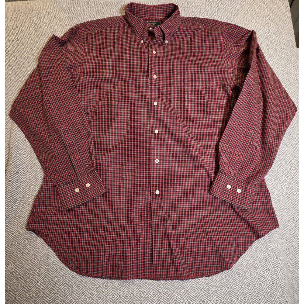 Lauren Ralph Lauren Plaid Button Down Shirt 17½ 34/35 – Preppy Classic